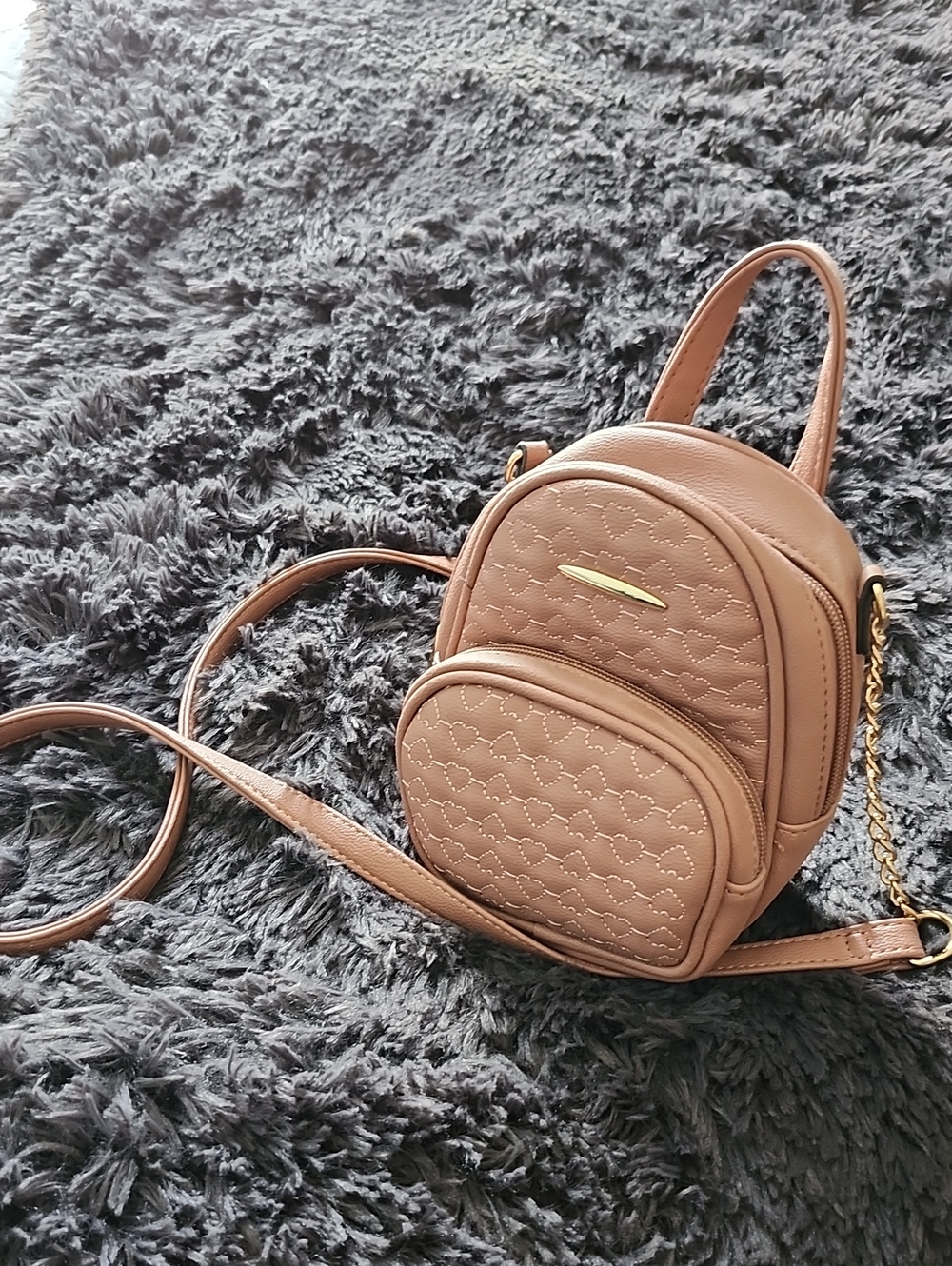 Compact Quilted Crossbody Mini Backpack - Blush